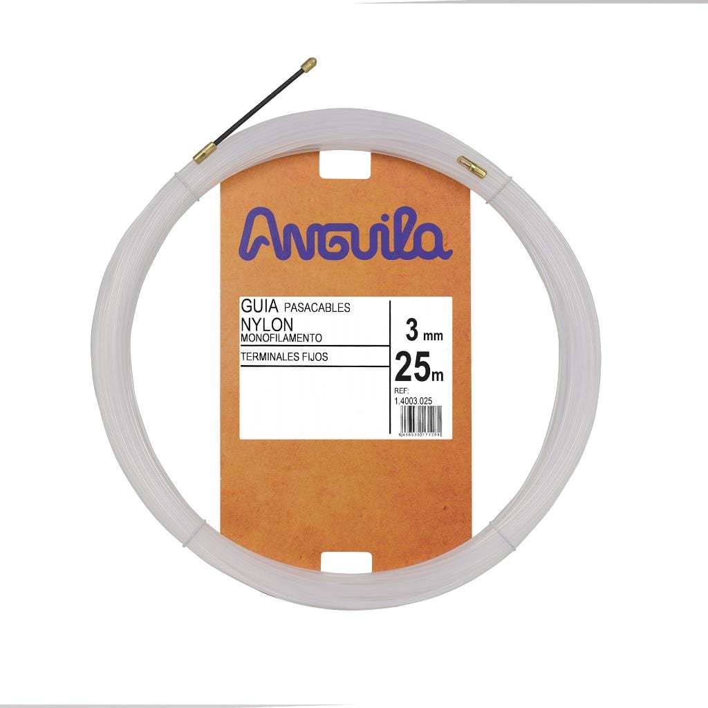 ANGUILA - Pasacables Fijo Flex. Nylon 3mm Natural 25m