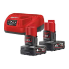 MILWAUKEE - M12 NRG-402 KIT 2 BATERIAS 12 V 4 AH + CARGADOR