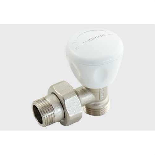 TIEMME - Válvula manual de escuadra G3/8" - 1/2" (16) 3261 niquelada para radiadores