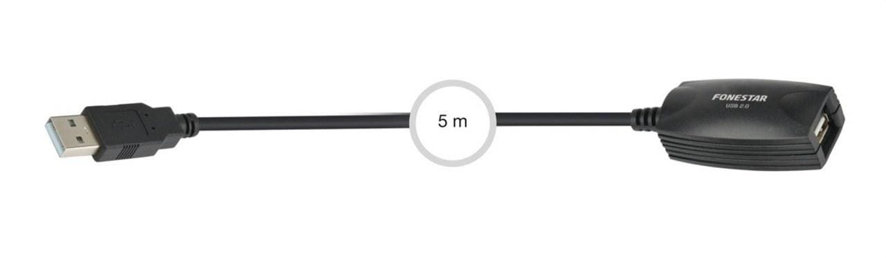 FONESTAR - Conexión USB 2.0 macho-hembra con amplificador 5m