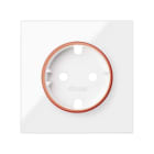 SIMON - Tapa SIMON 100 con aro rojo para base de enchufe schuko blanco brillante