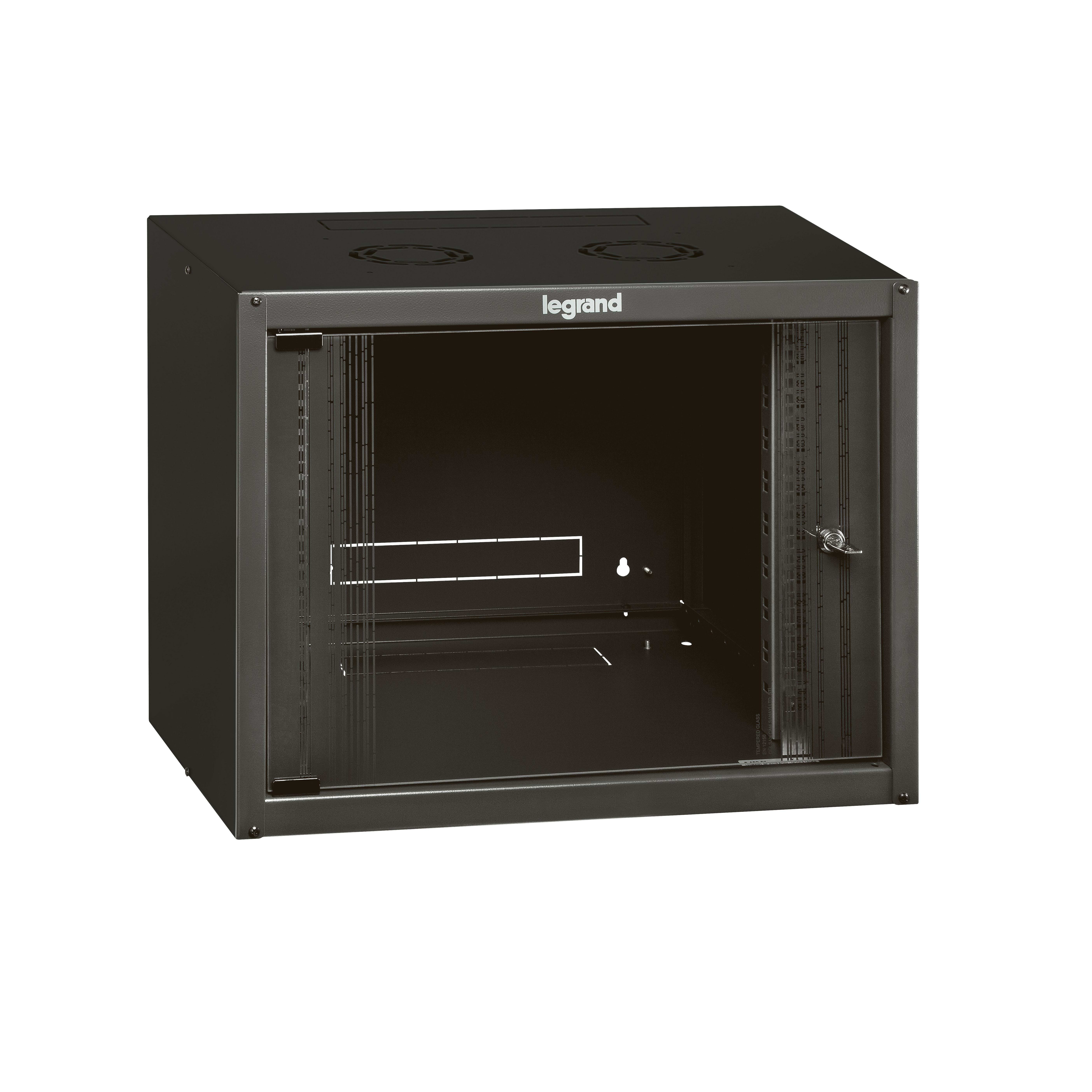 LEGRAND - Mural 19" fijo - Paneles fijos - Prof 450mm - 12U - Ancho 600mm - Carga 36 Kg