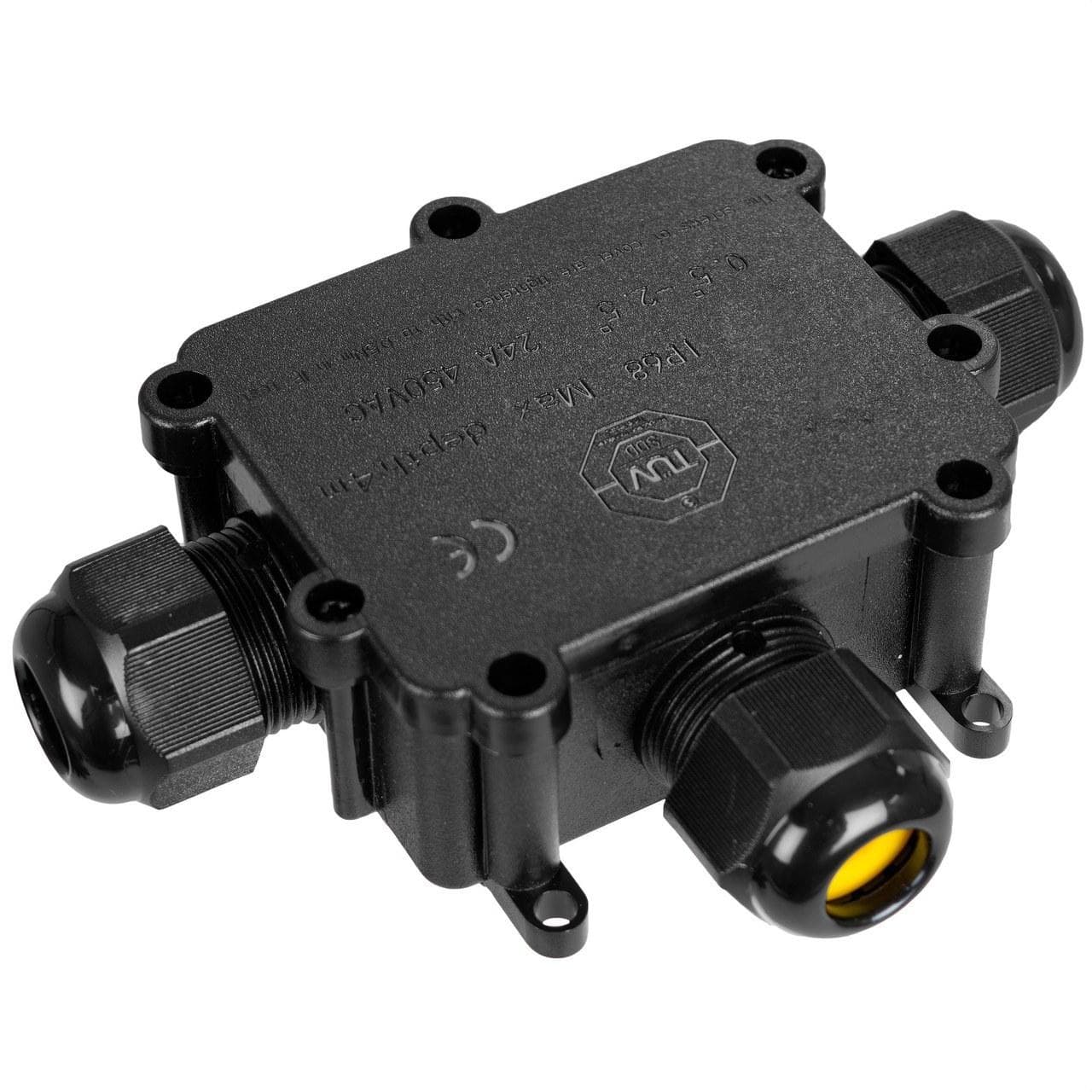 SOLERA - Caja conexión luminarias con 3 prensaestopas IP68 24A 450V AC terminal 3P sección 6mm²