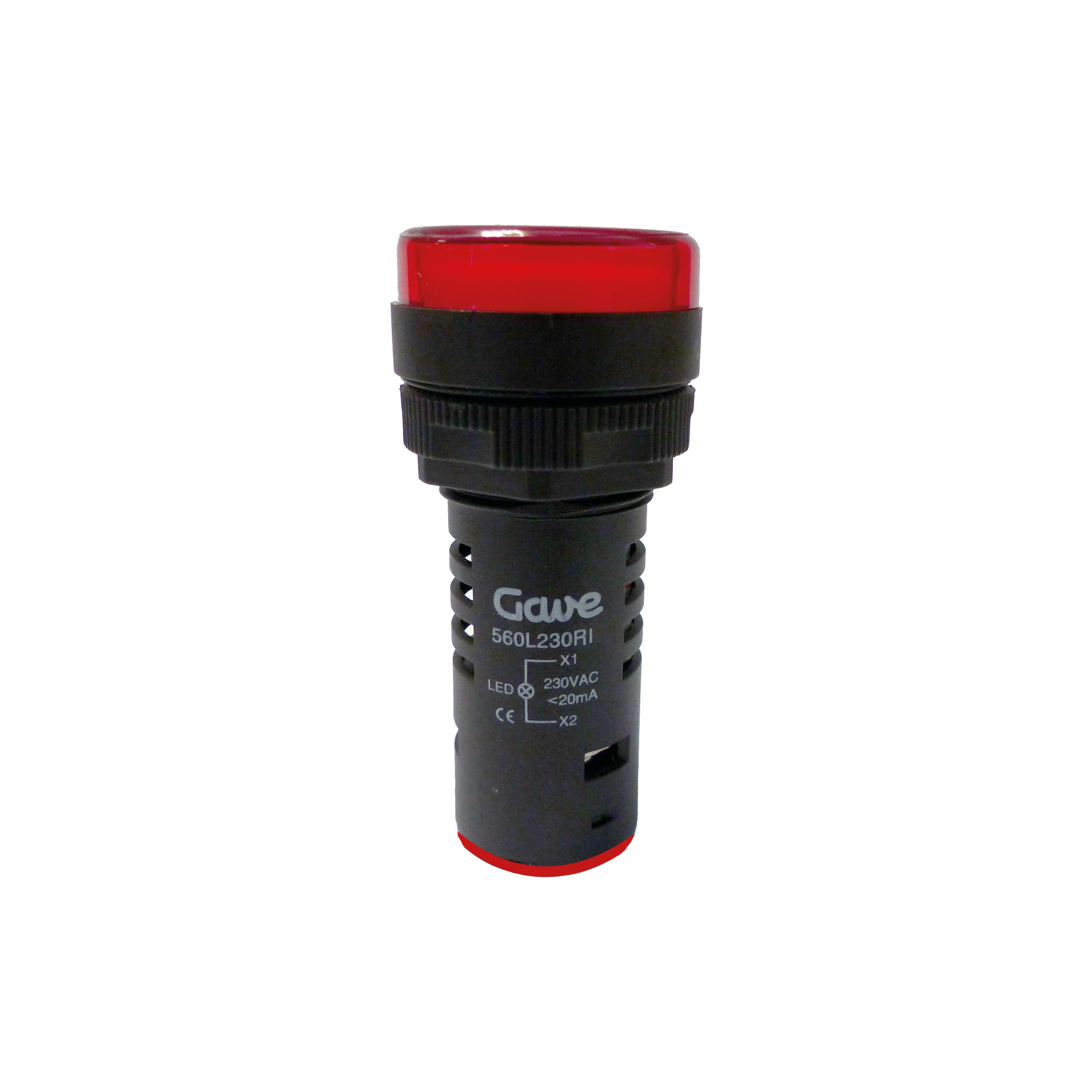 GAVE - PILOTO MULTILED D. 22,5MM 230V ROJO INTERMITENTE