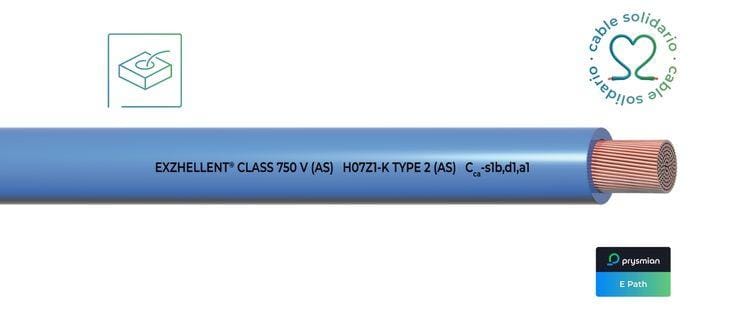 GENERAL CABLE - Cable EXZHELLENT Class 750V AS H07Z1-K 1x1,5 azul (Caja)
