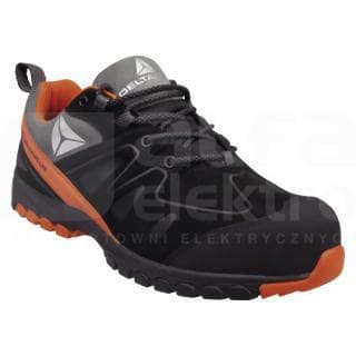 DELTA PLUS - Calzado de piel flor nobuck y malla de nylon S3 HRO SRC talla 47 negro / naranja