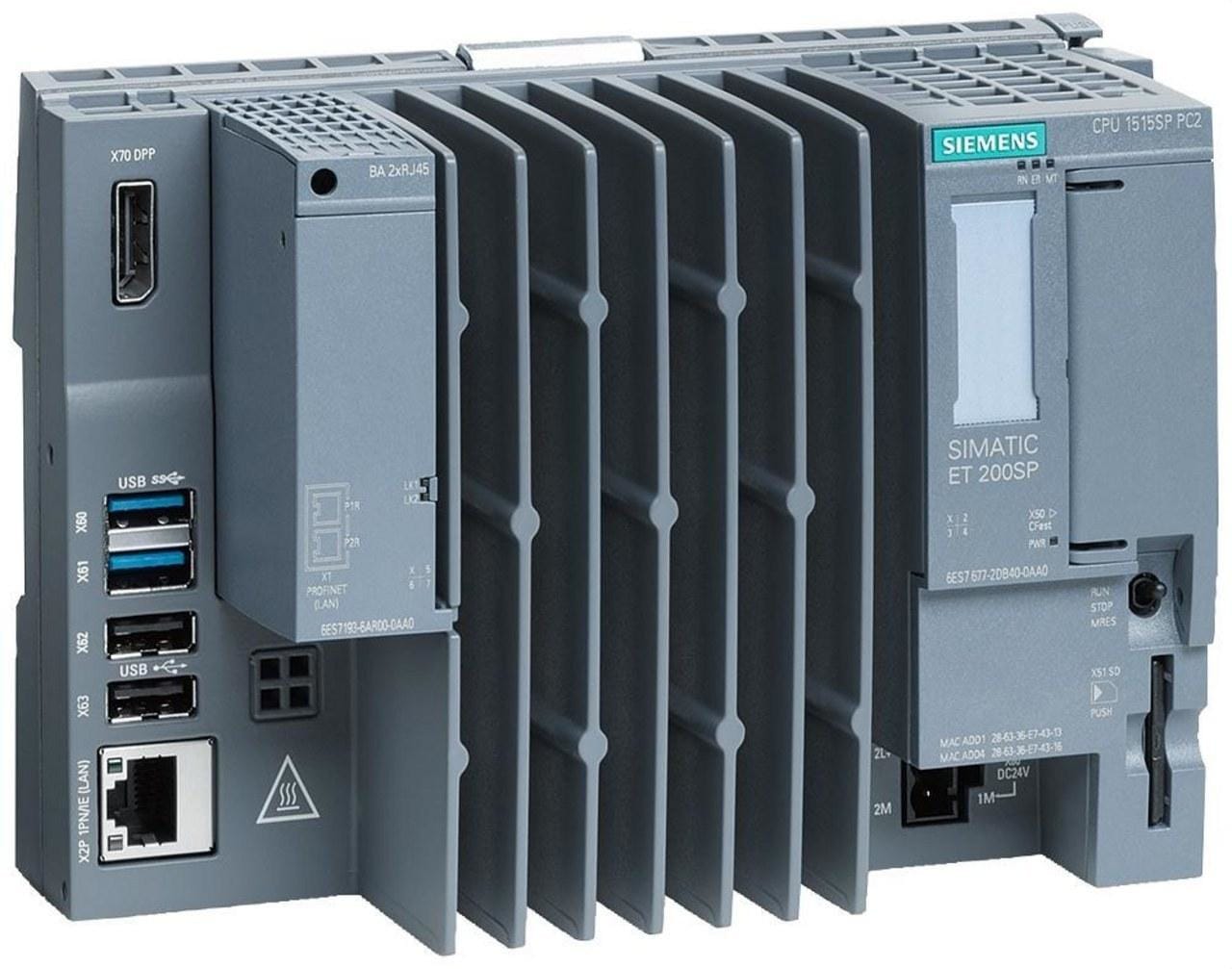 SIEMENS - Controlador abierto SIMATIC ET 200SP, CPU 1515SP PC2 T, 8 GB de RAM, CFAST de 30 GB con Windows 10