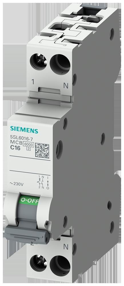 SIEMENS - Automático magnetotérmico 230V 6kA, 1+NP/1 C25