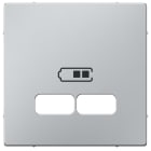 Schneider Electric - Tapa para toma de cargador doble tipo USB 2100mA en color aluminio D-LIFE
