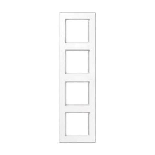 JUNG - Marco embellecedor montaje vertical horizontal 4 elementos blanco alpino