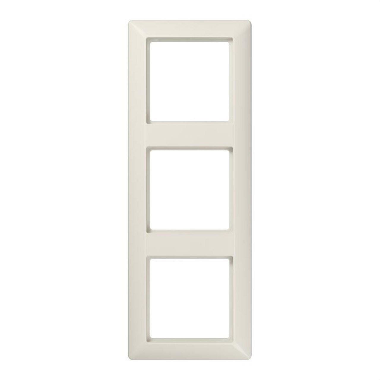 JUNG - Marco embellecedor montaje vertical horizontal blanco marfil triple