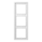 JUNG - Marco triple 81x223mm LS 990 duroplástico brillante blanco alpino para montaje horizontal o vertical