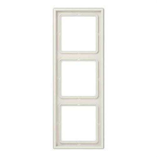 JUNG - Marco triple 81x223mm LS 990 duroplástico brillante blanco marfil para montaje horizontal o vertical