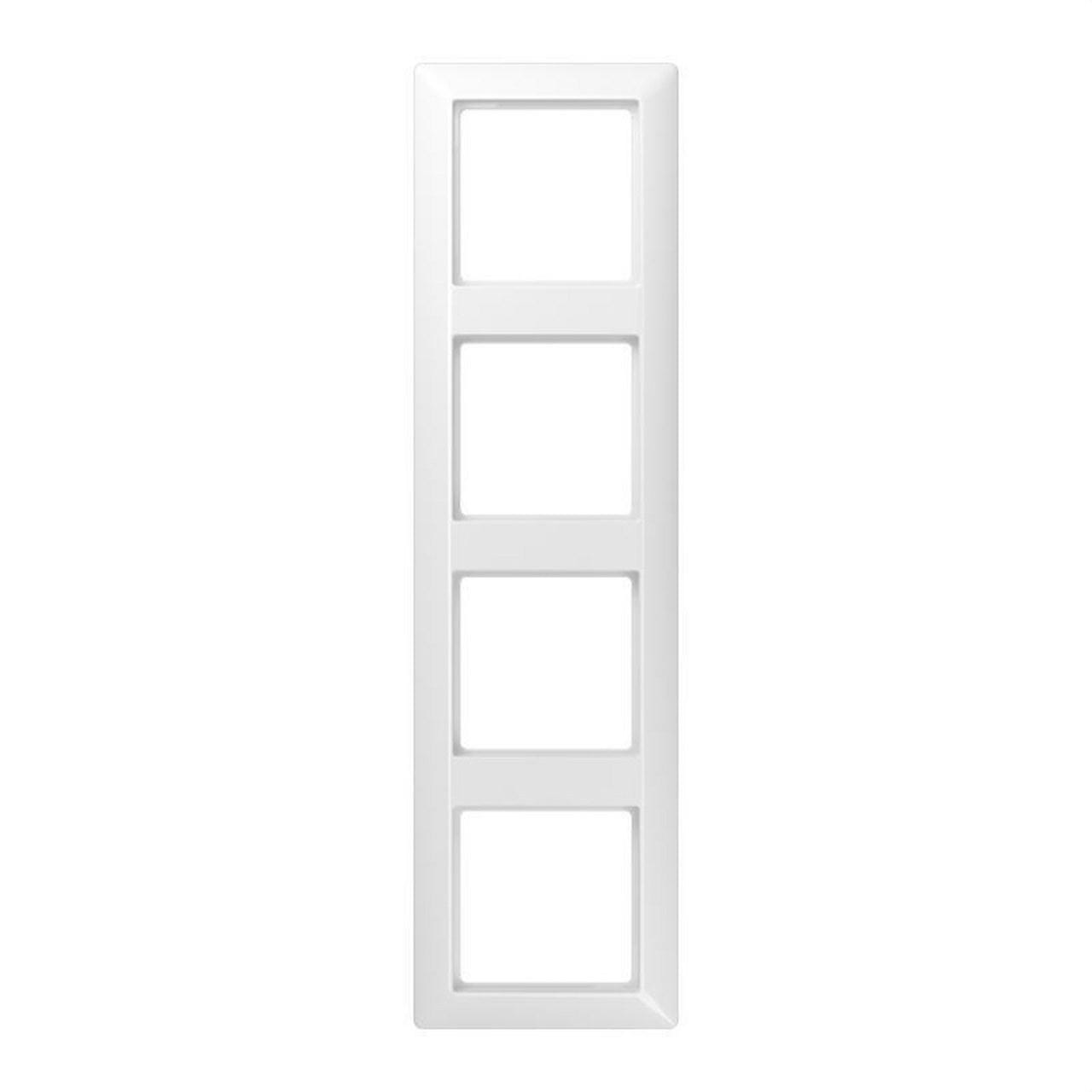 JUNG - Marco embellecedor montaje vertical horizontal blanco cuádruple