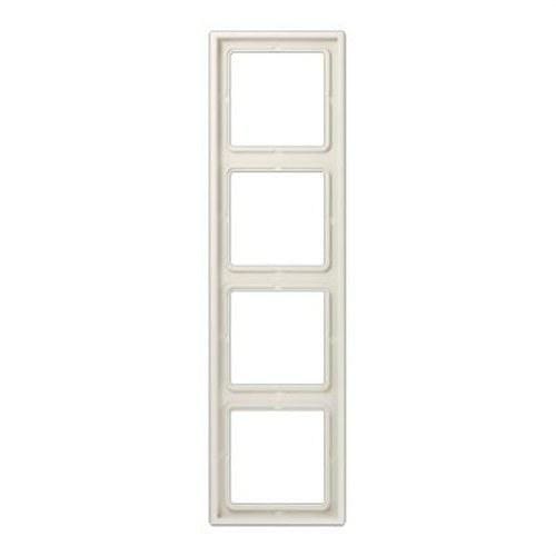 JUNG - Marco cuádruple 81x294mm LS 990 duroplástico brillante blanco marfil para montaje horizontal o vertical
