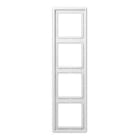 JUNG - Marco cuádruple 81x294mm LS 990 duroplástico brillante blanco alpino para montaje horizontal o vertical