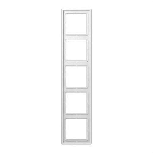 JUNG - Marco quíntuple 81x365mm LS 990 duroplástico brillante blanco alpino para montaje horizontal o vertical