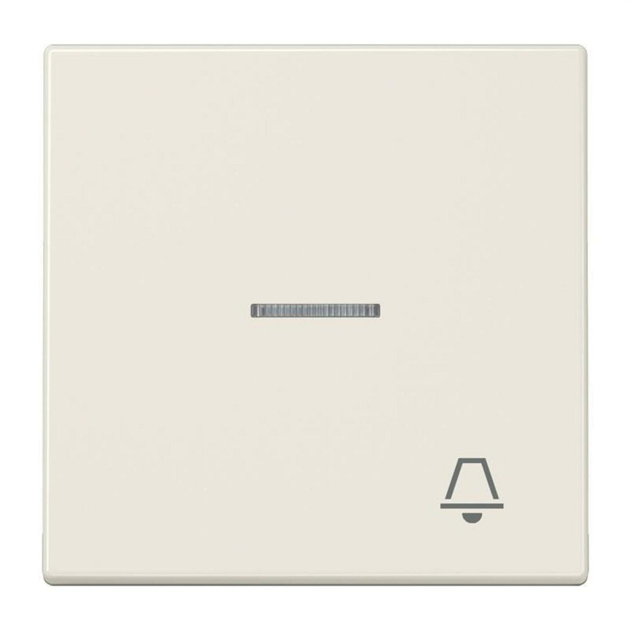 JUNG - Tecla con visor símbolo timbre blanco marfil