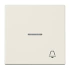 JUNG - Tecla con visor símbolo timbre blanco marfil