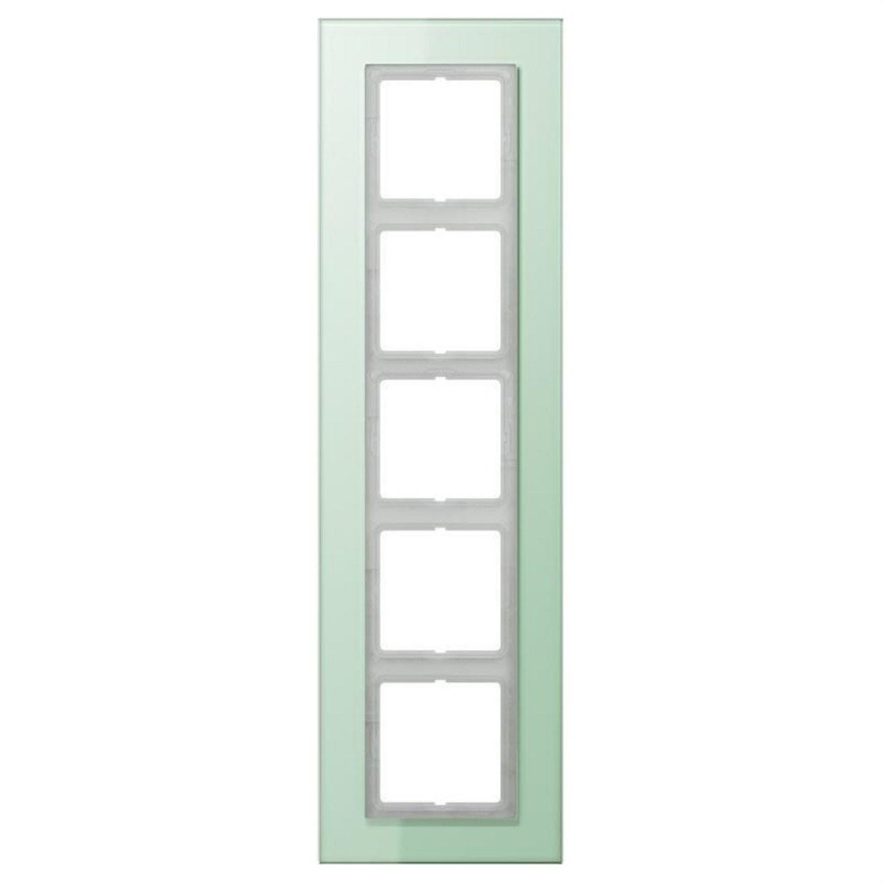 JUNG - Marco embellecedor quíntuple 115x399mm cristal