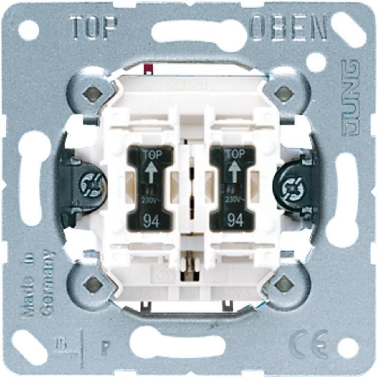 JUNG - Mecanismo doble pulsador con luminoso 10AX 250V