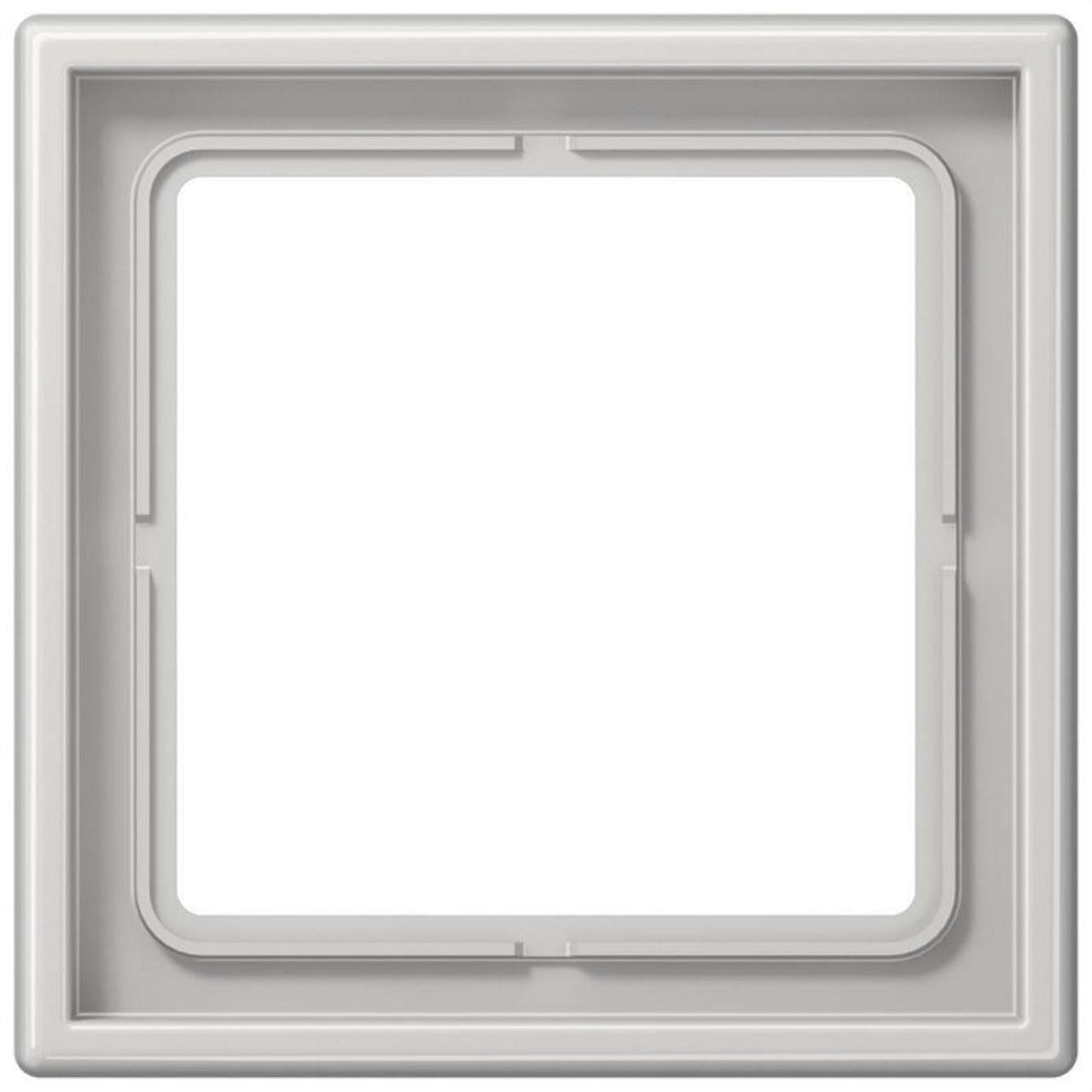 JUNG - Marco simple 81x81mm LS 990 duroplástico brillante gris claro para montaje horizontal o vertical