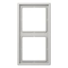 JUNG - Marco doble 81x152mm LS 990 duroplástico brillante gris claro para montaje horizontal o vertical
