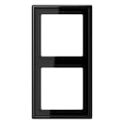 JUNG - Marco doble 81x152mm LS 990 duroplástico brillante negro para montaje horizontal o vertical