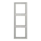 JUNG - Marco triple 81x223mm LS 990 duroplástico brillante gris claro para montaje horizontal o vertical