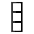 JUNG - Marco triple 81x223mm LS 990 duroplástico brillante negro para montaje horizontal o vertical