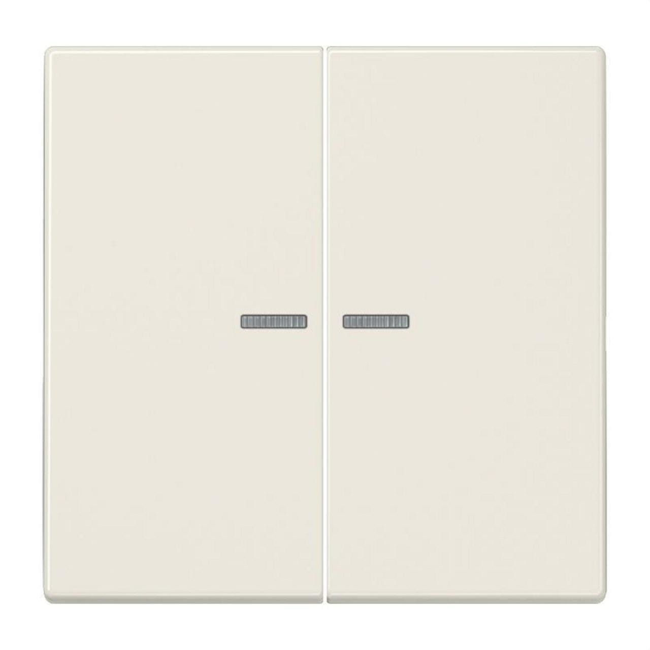JUNG - Tecla doble con 2 visores para 505KOU blanco marfil