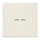 JUNG - Tecla doble con 2 visores para 505KOU blanco marfil