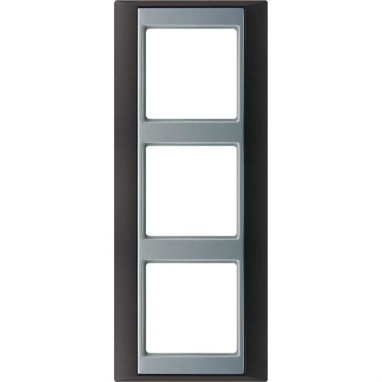 JUNG - Marco embellecedor antracita aluminio triple 93x231mm