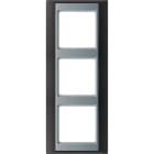 JUNG - Marco embellecedor antracita aluminio triple 93x231mm