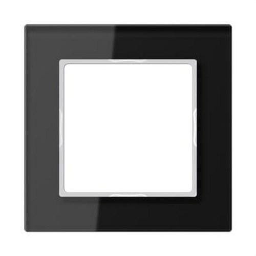 JUNG - Marco embellecedor negro brillante simple 84x84mm