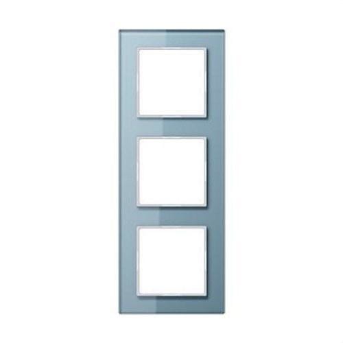 JUNG - Marco embellecedor azul metal triple 84x226mm