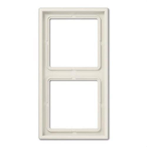 JUNG - Marco doble 81x152mm LS 990 duroplástico brillante blanco marfil para montaje horizontal o vertical