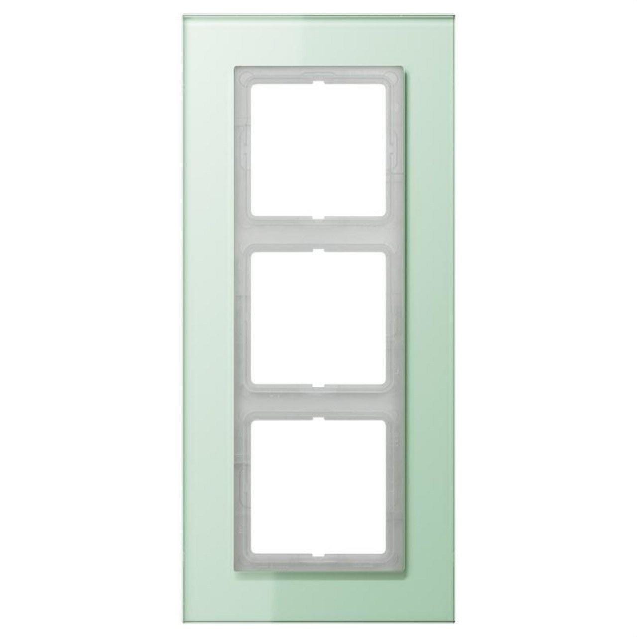 JUNG - Marco embellecedor triple 115x257mm cristal