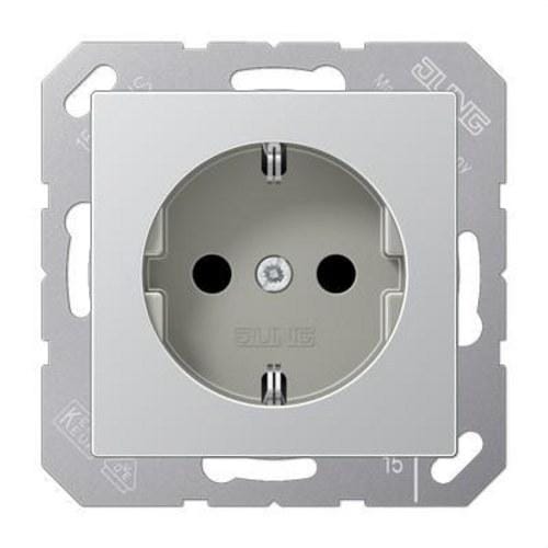 JUNG - Base enchufe Schuko® protección niños aluminio