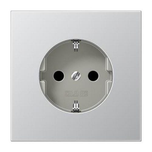 JUNG - Base enchufe protección niños aluminio