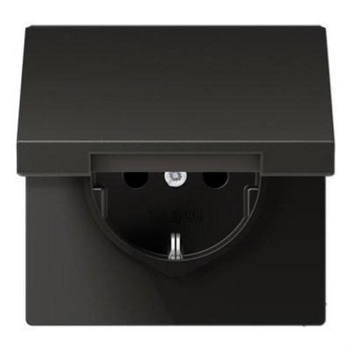 JUNG - Base enchufe con tapa protección niños antracita