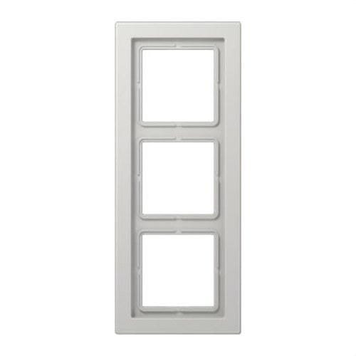 JUNG - Marco triple para montaje horizontal vertical gris claro