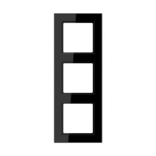JUNG - Marco embellecedor montaje vertical horizontal 3 elementos negro