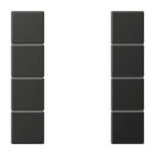 JUNG - Juego teclas F50 KNX 4 fases Serie LS aluminio lacado