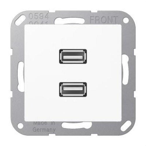 JUNG - PLACA 2XUSB BL ALP.P/AS500