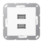 JUNG - PLACA 2XUSB BL ALP.P/AS500