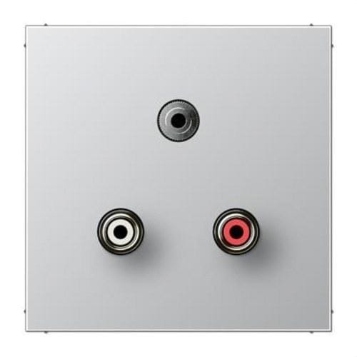 JUNG - Placa Cinch Audio (RCA) / Jack 3,5mm aluminio para LS