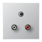 JUNG - Placa Cinch Audio (RCA) / Jack 3,5mm aluminio para LS