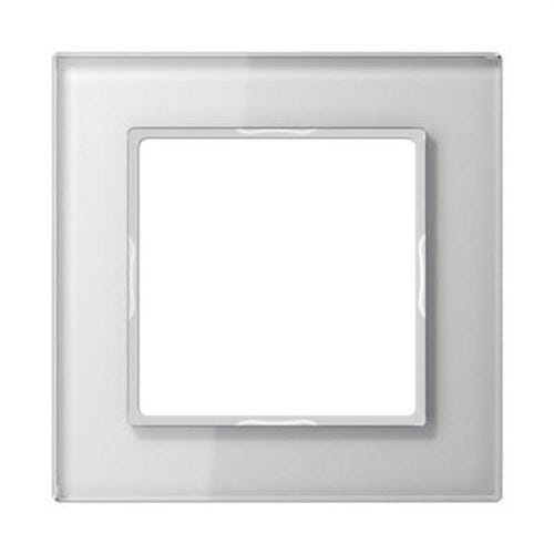 JUNG - Marco embellecedor 1 elemento A Creation blanco cristal