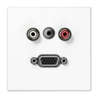 JUNG - Placa Cinch Audio (RCA) / Jack 3,5mm / VGA blanco alpino para Serie LS